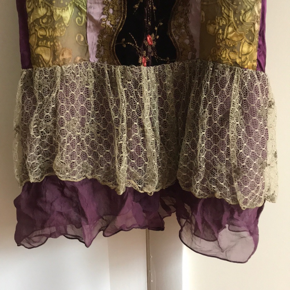 NWT Hale Bob velvet and lace embroidered dress - Picture 4 of 6